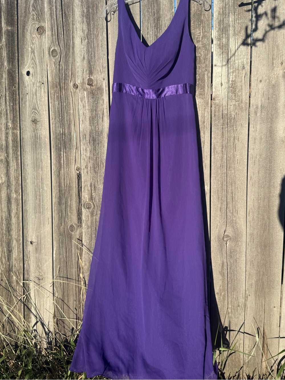 Royal Amethyst Chiffon Gown | Castlecore Ruffle Back Formal Dress - Picture 3 of 5